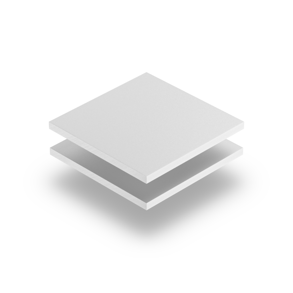 Geschuimd PVC wit 2 MM RAL 9003